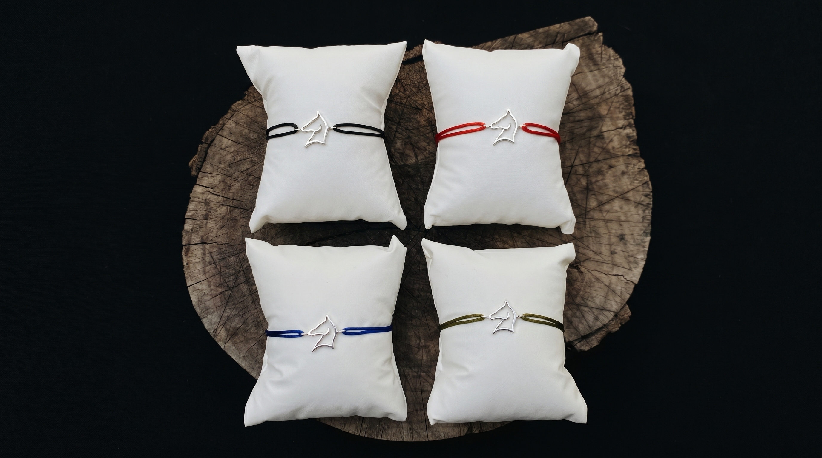 Cordon unisex tête de cheval en argent